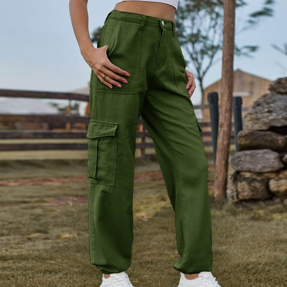 Wancir Women's Tactical Active Loose Pockets Cargo Pants Casual Combat Military Trouser