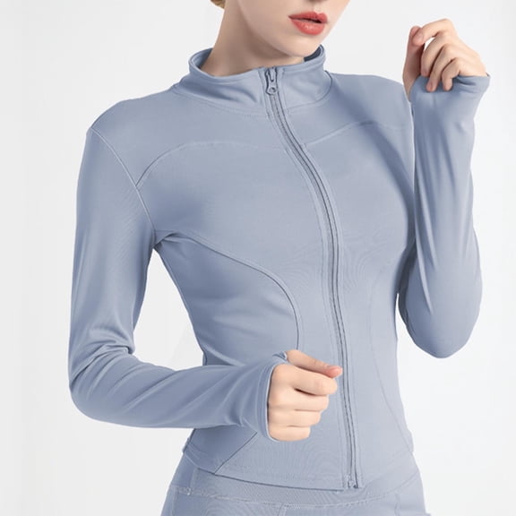 Wancir Women's Track Jackets Breathable Running Jacket Zip Up Sportswear Slim Fit Workout Tops