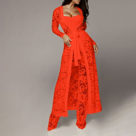 Wancir Women's Tracksuit Winter Autumn Knitted Long-sleeved Blazer Coat Tank Long Pants Three Piece Sets Outfit