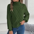 thumbnail image 1 of Wancir Women's Turtleneck Sweater Chunky Long Sleeve Knitted Pullover High Low Hem Trendy 2024 Fall Winter Basic Jumper Top, 1 of 9