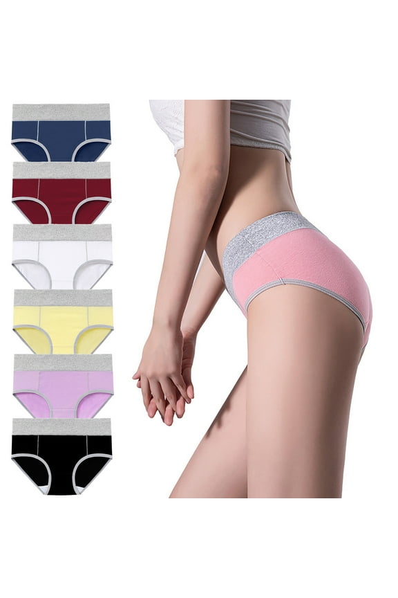 Wancir Women’s Underwear Cotton Panties for Women, Soft Ladies Lace Trim Underwear High Waisted Briefs 6 pack S-5XL