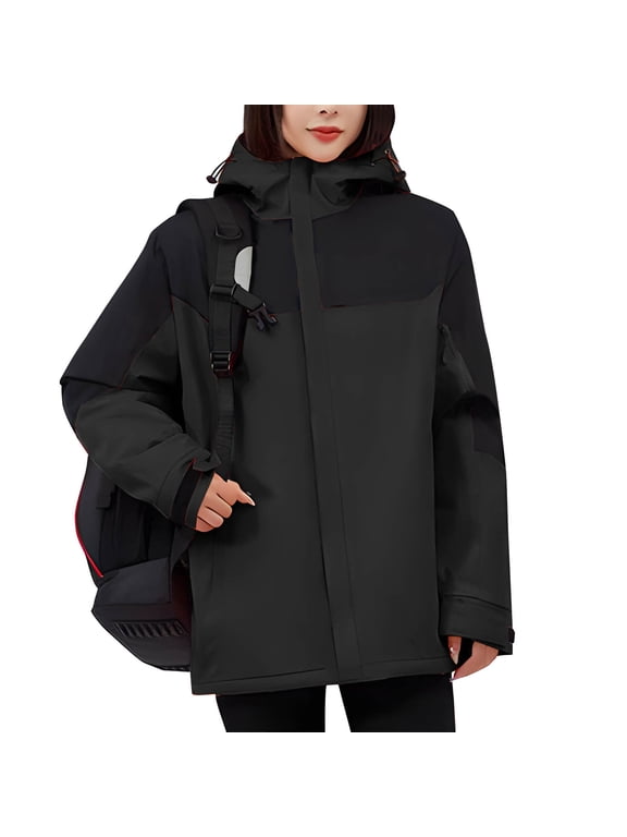Wancir Women's Waterproof Snow Ski Jakcet Fleece Warm Winter Coat Hooded Windproof Insulated Snowboarding Jacket