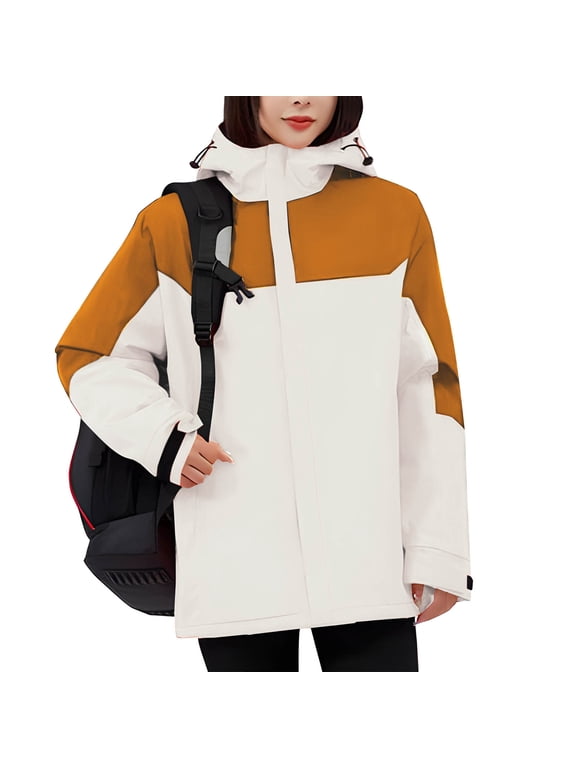 Wancir Women's Waterproof Snow Ski Jakcet Fleece Warm Winter Coat Hooded Windproof Insulated Snowboarding Jacket