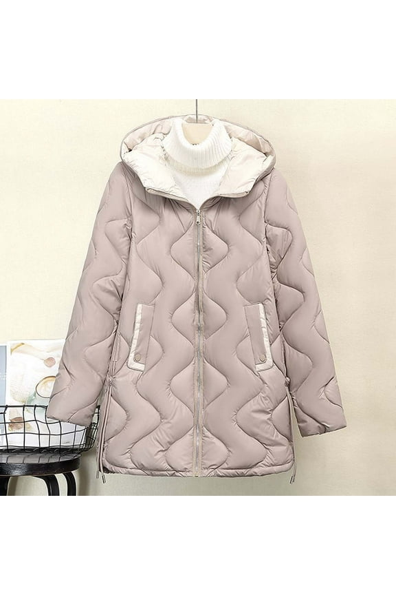 Wancir Women's Winter Down Jacket Thicken Hooded Puffer Long Jackets Warm Quilted Padded Coats