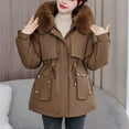 thumbnail image 1 of Wancir Women's Winter Thickened Hooded Cotton Coat Windproof Warm Fleece Jacket, 1 of 7