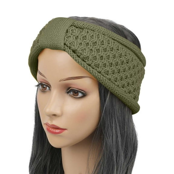Wancir Women's Winter Warm Headband Fuzzy Fleece Lined Thick Knitted Ear Muffs Fashion Criss Cross Knotted Ear Warmers