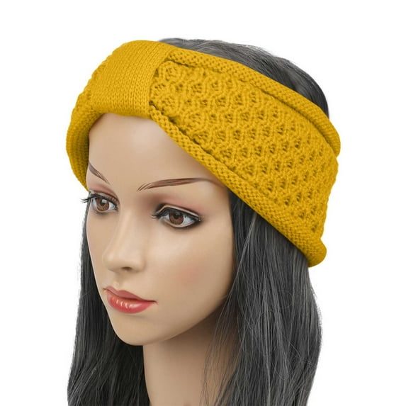 Wancir Women's Winter Warm Headband Fuzzy Fleece Lined Thick Knitted Ear Muffs Fashion Criss Cross Knotted Ear Warmers