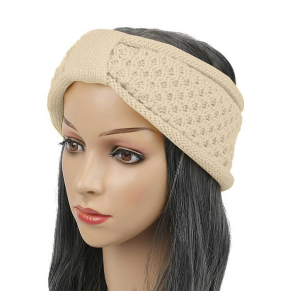 Wancir Women's Winter Warm Headband Fuzzy Fleece Lined Thick Knitted Ear Muffs Fashion Criss Cross Knotted Ear Warmers