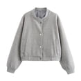 thumbnail image 1 of Wancir Women's Wool Blend Jackets Button Down Casual Varsity Jacket with Pockets 2024, 1 of 4
