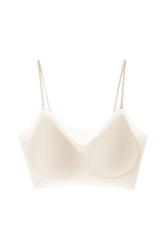 Wancir Women's-thin Seamless Solid Color No-Wire Gathering Breathable Bra