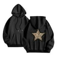 thumbnail image 1 of Wancir Womens Cheetah Leopard Star Hoodie Graphic Print Fleece Y2k Oversized Hooded Sweatshirt, 1 of 1