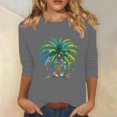 thumbnail image 1 of Wancir Womens Fall Tops,Women's Casual 3/4 Length Sleeve Tops Round Neck Shirt Basic Ladies Clothing, 1 of 4