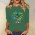 thumbnail image 1 of Wancir Womens Fall Tops,Women's Casual 3/4 Length Sleeve Tops Round Neck Shirt Basic Ladies Clothing, 1 of 4