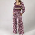 thumbnail image 1 of Wancir Womens Fashion Loose Long Sleeve Print Pockets Wide Leg Jumpsuit, 1 of 8