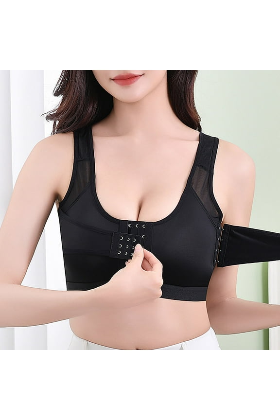 Wancir Womens' Front Closure Post-Surgery Posture Corrector Bra Shaper Tops with Breast Support Band