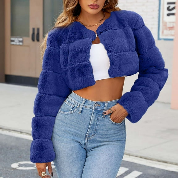 Wancir Womens Fuax Fur Coat Winter Warm Fluffy Faux Fur Parka Jacket Thick Plus Size Outerwear Overcoat