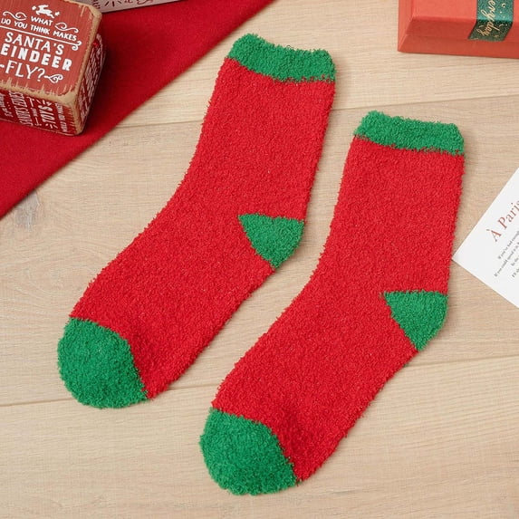 Wancir Womens Fuzzy Socks Cozy Fluffy Slipper Socks Soft Winter Warm Home Sleeping Christmas Socks