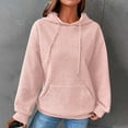 thumbnail image 1 of Wancir Womens Hoodies Casual Long Sleeve Drawstring Waffle Pullover Tops Loose Hooded Sweatshirt with Pocket, 1 of 8