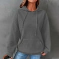 thumbnail image 1 of Wancir Womens Hoodies Casual Long Sleeve Drawstring Waffle Pullover Tops Loose Hooded Sweatshirt with Pocket, 1 of 7