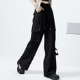 thumbnail image 1 of Wancir Womens Linen Pants Wide Leg High Waisted Drawstring Casual Flowy Pants with Pockets, 1 of 7