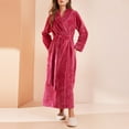 thumbnail image 1 of Wancir Womens Long Robe Soft Warm Fleece Plush Bathrobe Ladies Sleepwear Pajamas Housecoat Nightgown, 1 of 3