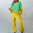 thumbnail image 1 of Wancir Womens Long Sleeve Crewneck Color Block Sweatshirt with Jogger Pants 2 Piece Outfits Tracksuit Lounge Set, 1 of 1
