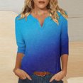 thumbnail image 1 of Wancir Womens Long Sleeve Tops Casual V Neck T Shirts Loose Fit, 1 of 5