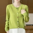 thumbnail image 1 of Wancir Womens Long Sleeve V-Neck Button Down Cardigan Sweaters Knit Open Front Lightweight 2024 Ladies Fall Outwear, 1 of 5