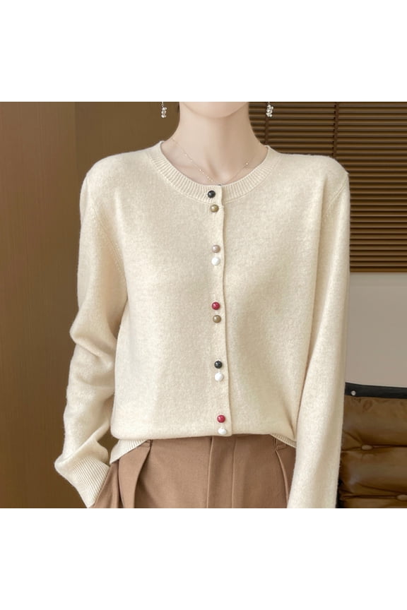 Wancir Womens Long Sleeve V-Neck Button Down Cardigan Sweaters Knit Open Front Lightweight 2024 Ladies Fall Outwear