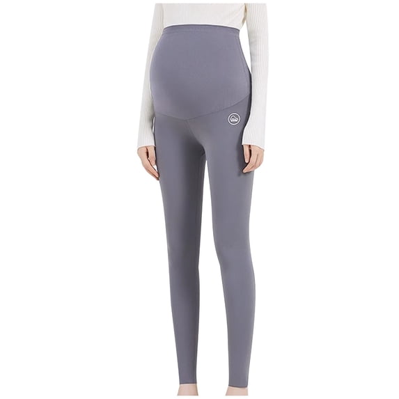 Wancir Womens Maternity Fleece Lined Leggings Over The Belly Pregnancy Warm Yoga Tight Workout Active Pants