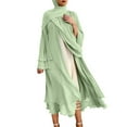 thumbnail image 1 of Wancir Womens Muslim Dress 2024 Long Sleeve Crew Neck Spring Summer Dresses Casual Slim Eid Party Dress with Pockets, 1 of 5