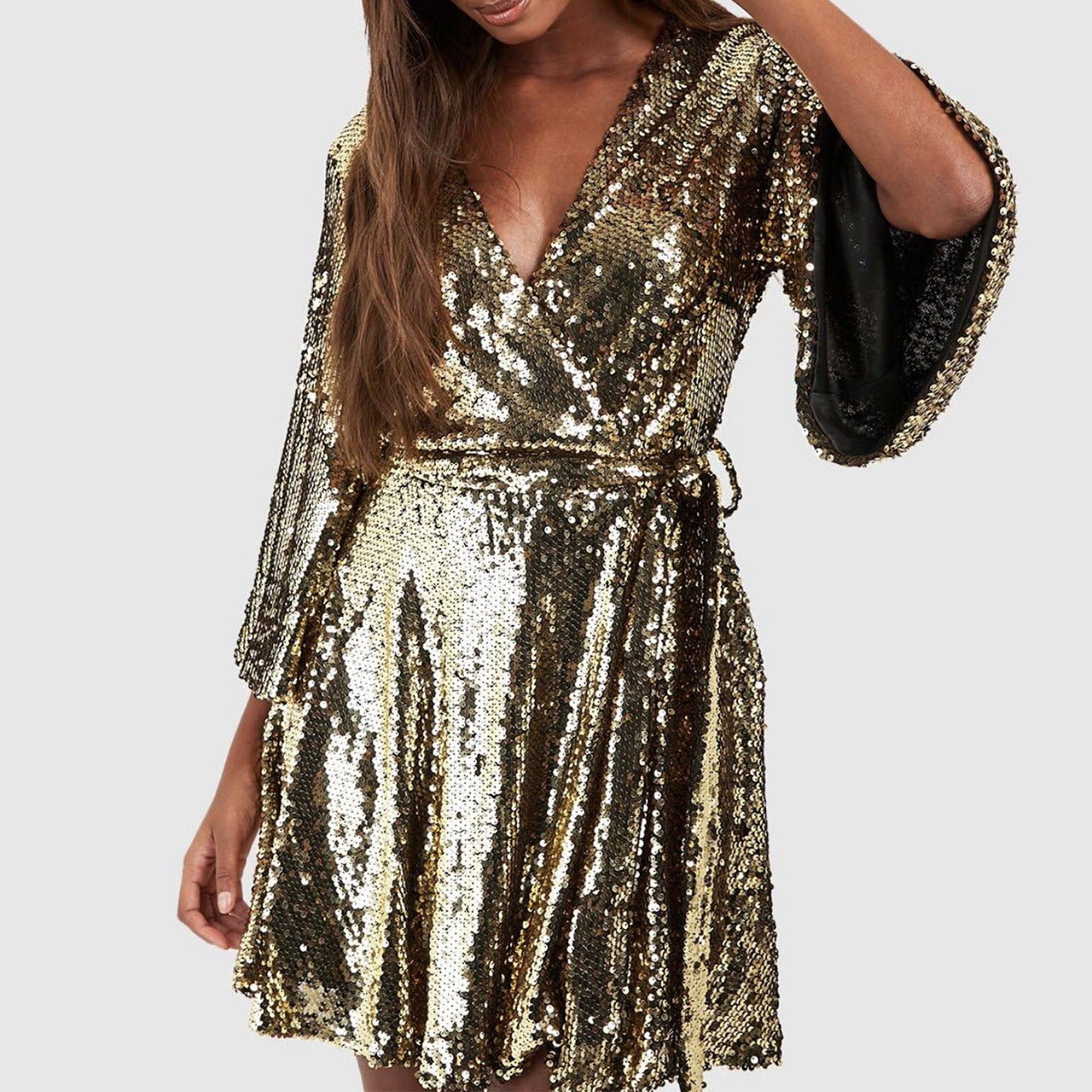 Women's Elegant and sexy Shiny party cocktail dress