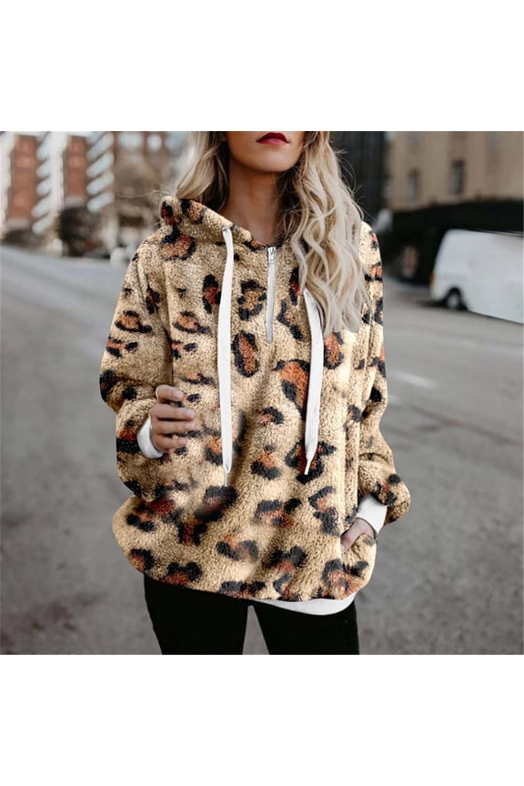 Wancir Womens Sherpa Pullover Hoodie with Pockets Fuzzy Fleece Sweatshirt Buffalo Plaid Fluffy Coat