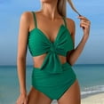 thumbnail image 1 of Wancir Womens Strappy High Waisted Bikini Sets Two Piece Spaghetti Straps Swimsuits Color Block Full Coverage Bathing Suits, 1 of 4