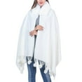 thumbnail image 1 of Wancir Womens Winter Coats Poncho Cape, Faux Fur Trim Knitted Cardigan Elegant Fringe Sweaters Shawl Striped Loose Fit Scarf, 1 of 6