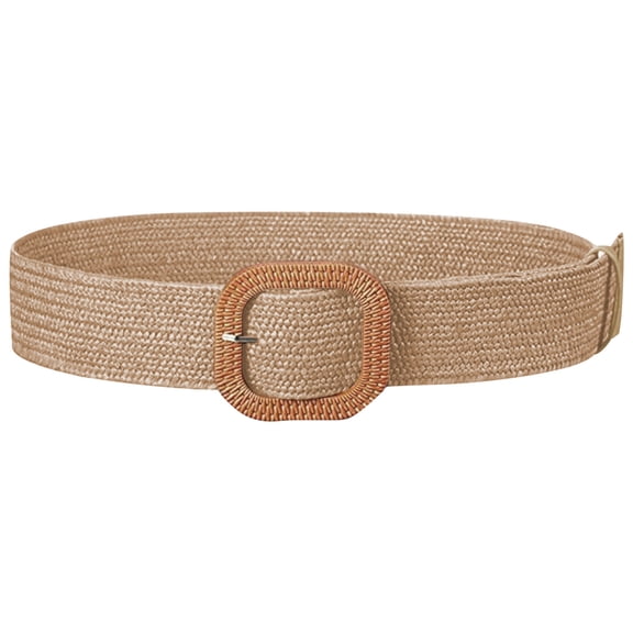 Wancir Woven Belt for Women Straw Elastic Stretch Waist Belt Boho Belts Ladies Summer Beach Dress Belts