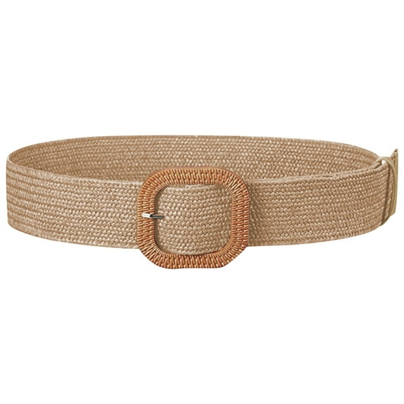 Wancir Woven Belt for Women Straw Elastic Stretch Waist Belt Boho Belts Ladies Summer Beach Dress Belts