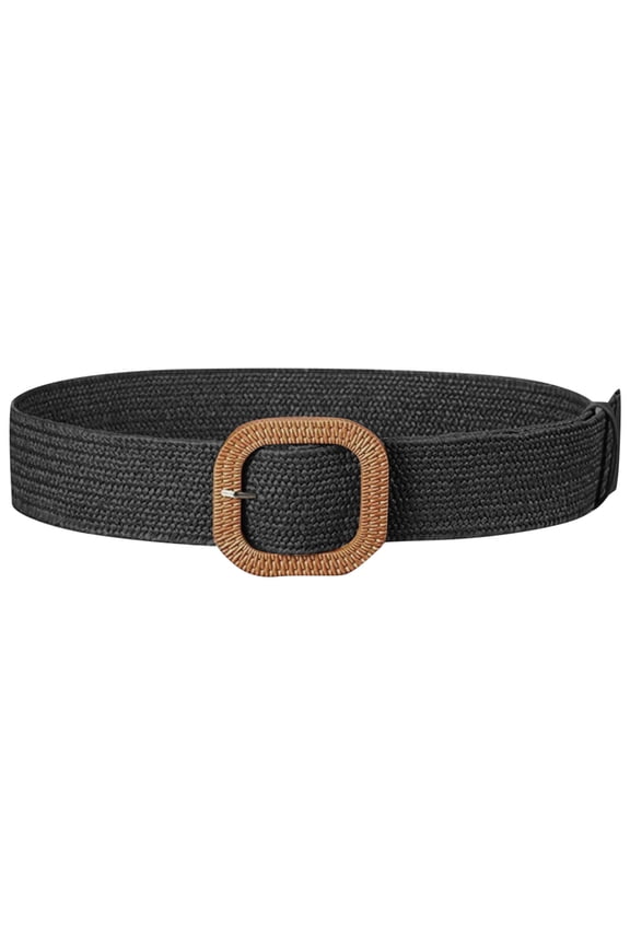 Wancir Woven Belt for Women Straw Elastic Stretch Waist Belt Boho Belts Ladies Summer Beach Dress Belts