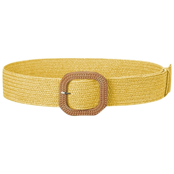 Wancir Woven Belt for Women Straw Elastic Stretch Waist Belt Boho Belts Ladies Summer Beach Dress Belts