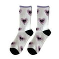 thumbnail image 1 of Wancir Y2k Love Print Crew Socks Casual Cotton Cute Socks Purple Ankle Socks for Women Preppy Aesthetic Clothes, 1 of 6