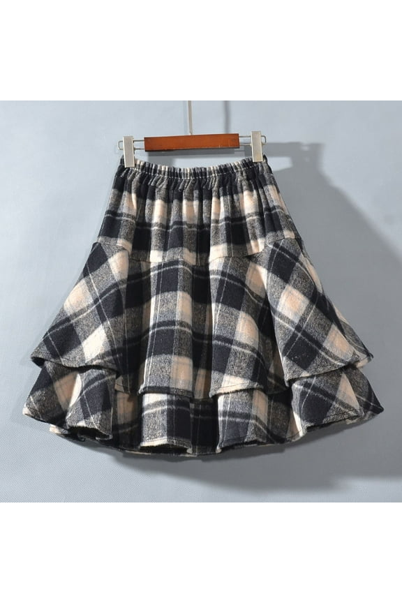 Wancir Y2k Women's Plaid Print Pleated Skirt Tartan School Uniform Skirt Pleated Skirt Plaid