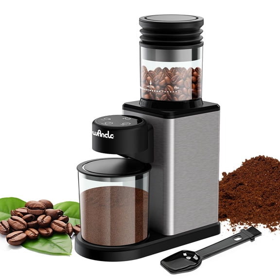 Wancle Conical Burr Electric Coffee Grinder with Touchscreen Coffee Bean Grinder - Precision Timer, 25 Grind Settings, Anti-Static, Stainless Steel, Easy to Clean