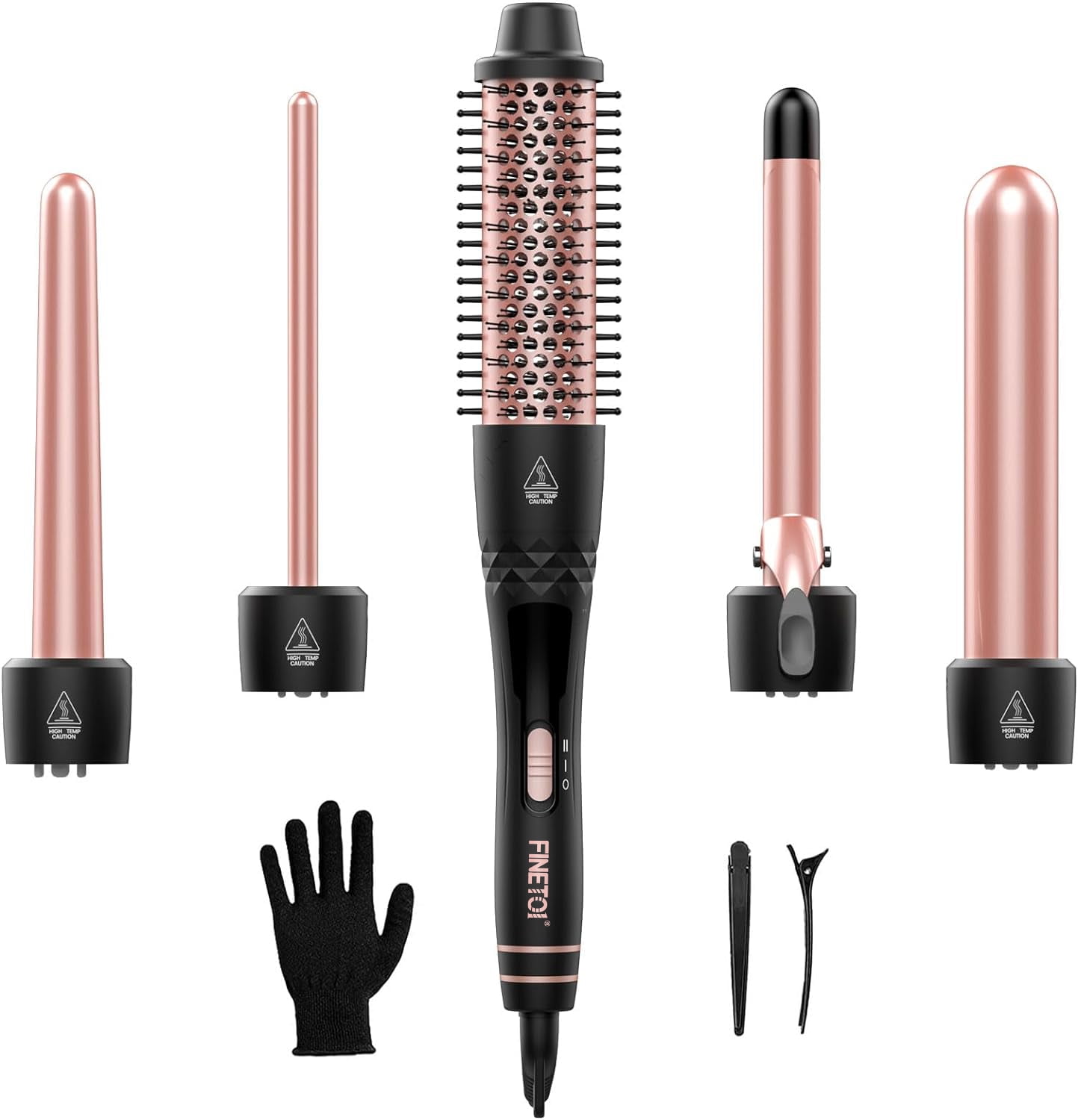 FINETOL 5 in 1 Hair Curling Iron Set with Interchangeable Barrels Instant Heating Adjustable Temperature Walmart