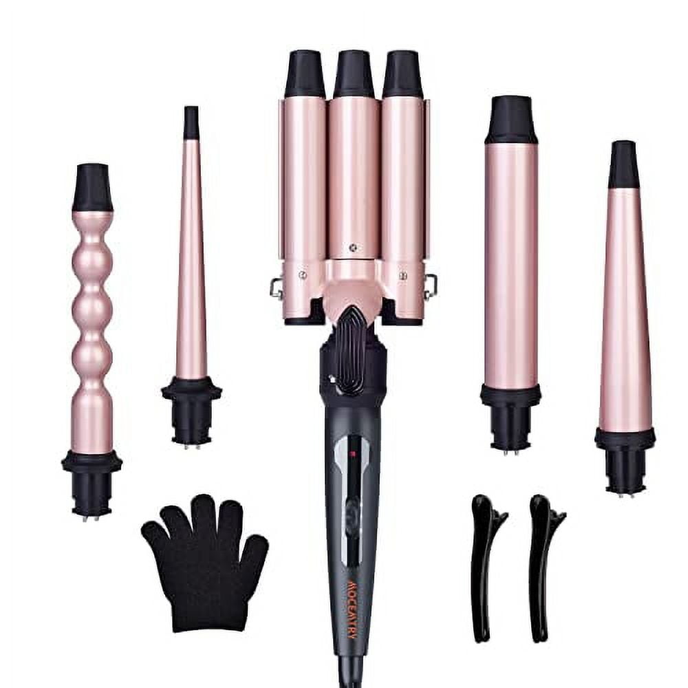 Wand Curling Iron, Curling Wand Set, MOCEMTRY Professional 5 in 1 Hair Curling Iron, Hair Curler
