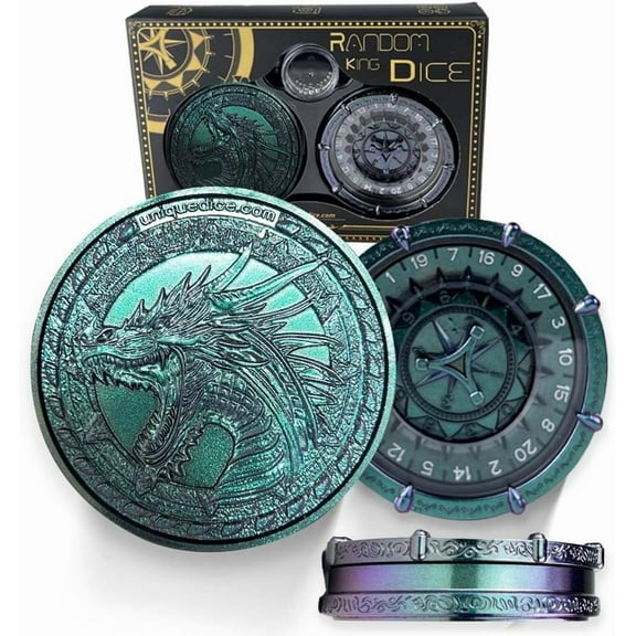 Wand Dice Random King Dice Spinner Dice Metal DND Dice Set 7-in-2 Dual-Spin Wheels Dice Set Unique Dice Spinner Goblins Metal D&D Dice Gift for Dungeons and Dragons DND Gifts-Dice King