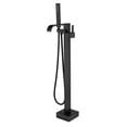 thumbnail image 1 of Wand Floor Mounted Bathroom Tub Filler with Hand Shower, Brass Freestanding Bathtub Faucet, 1 of 5