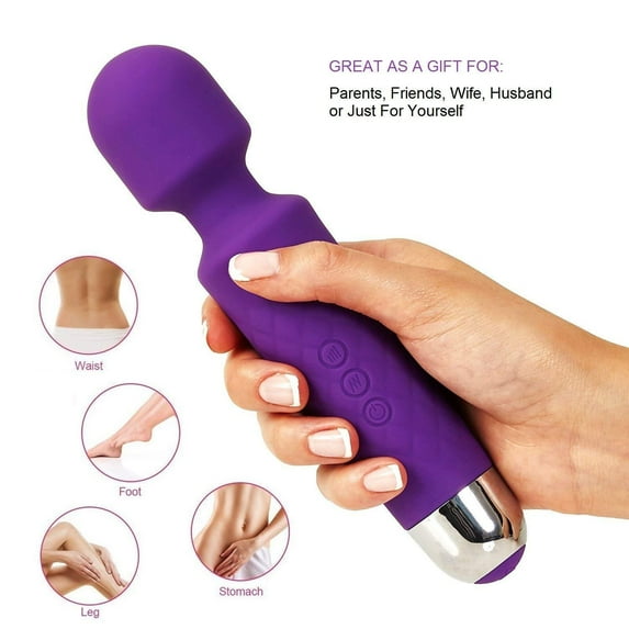 Wand Massager Wireless & Waterproof Personal Body Massager - Memory Edition - 2+ Hours Battery Life (Purple)
