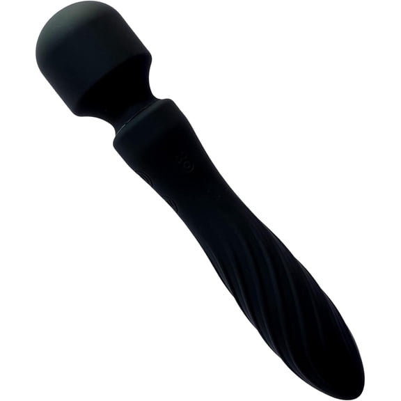 Wand Massager with Double End, Personal Massager, Cordless , Electric Vibrating Wand, Waterproof Vibrator (Black)