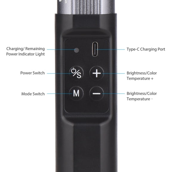 Wand RGB Light Wand Stick Handheld Photography Video Light Bi-Color Temperature 2500K-9900K 12 Levels Dimmable Brightness With 7 Kinds Of Special Lighting Effects Magnetic