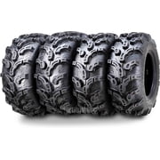 Wanda ATV/UTV Tires 25x8-12 Front & 25x10-12 Rear /6PR P375 Super Lug Mud, Set 4